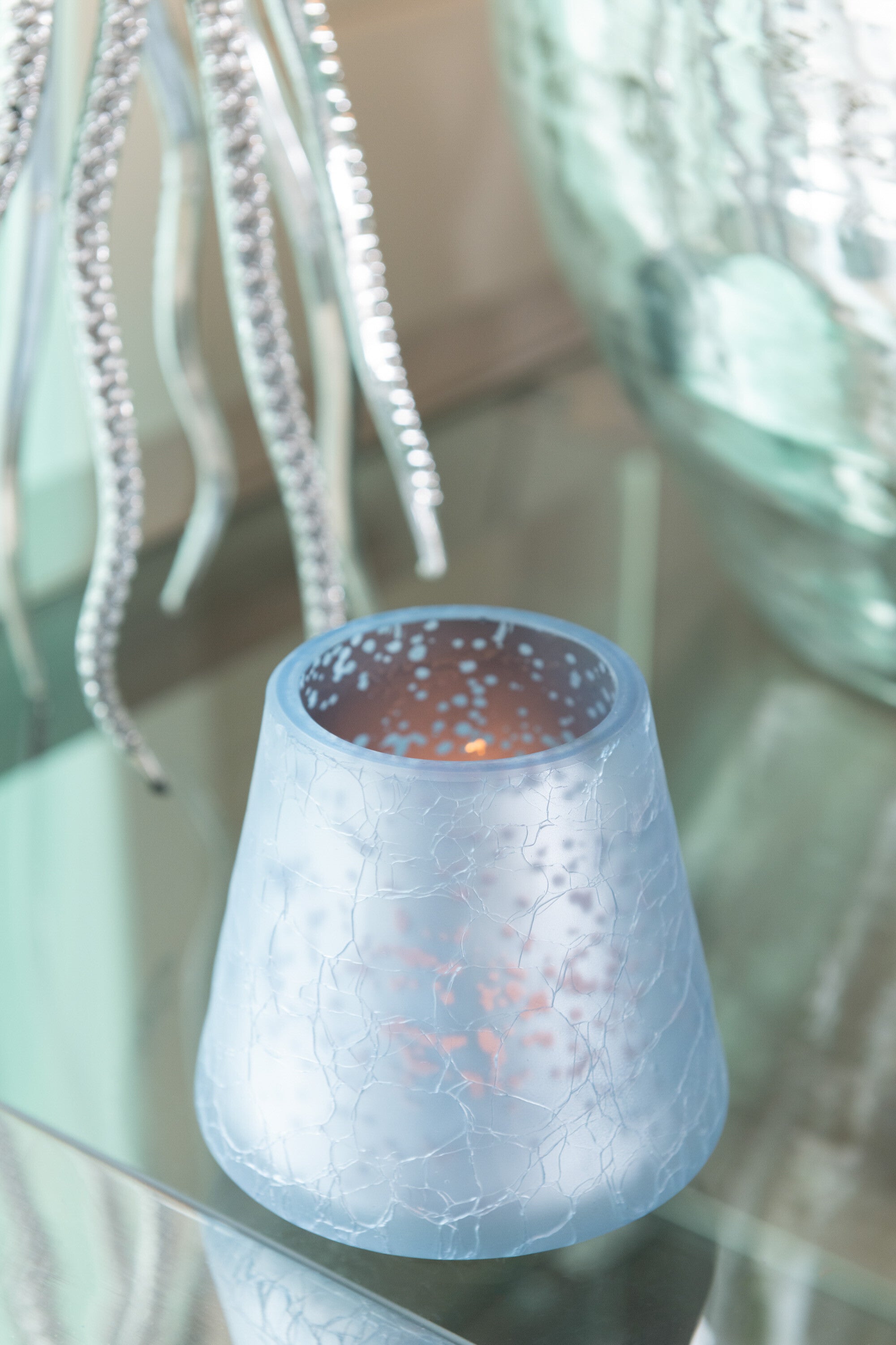 Orkaan Conic Craquelure Mat/Glanzend Blauw Klein Assortiment Van 2