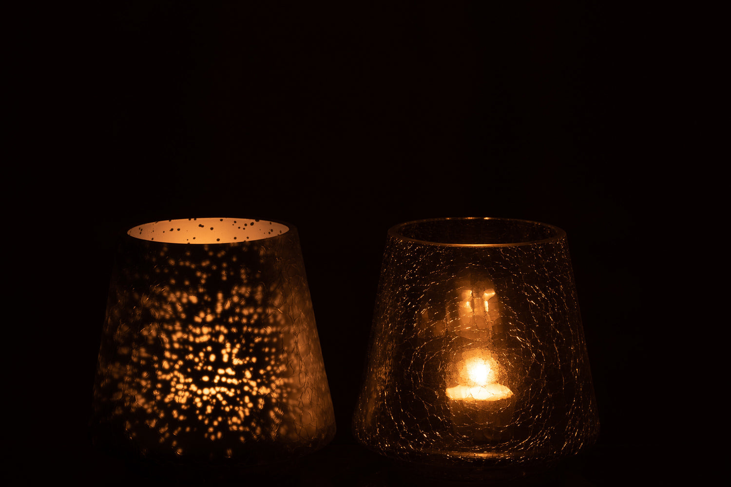 Orkaan Conic Craquelure Mat/Glanzend Blauw Medium Assortiment Van 2