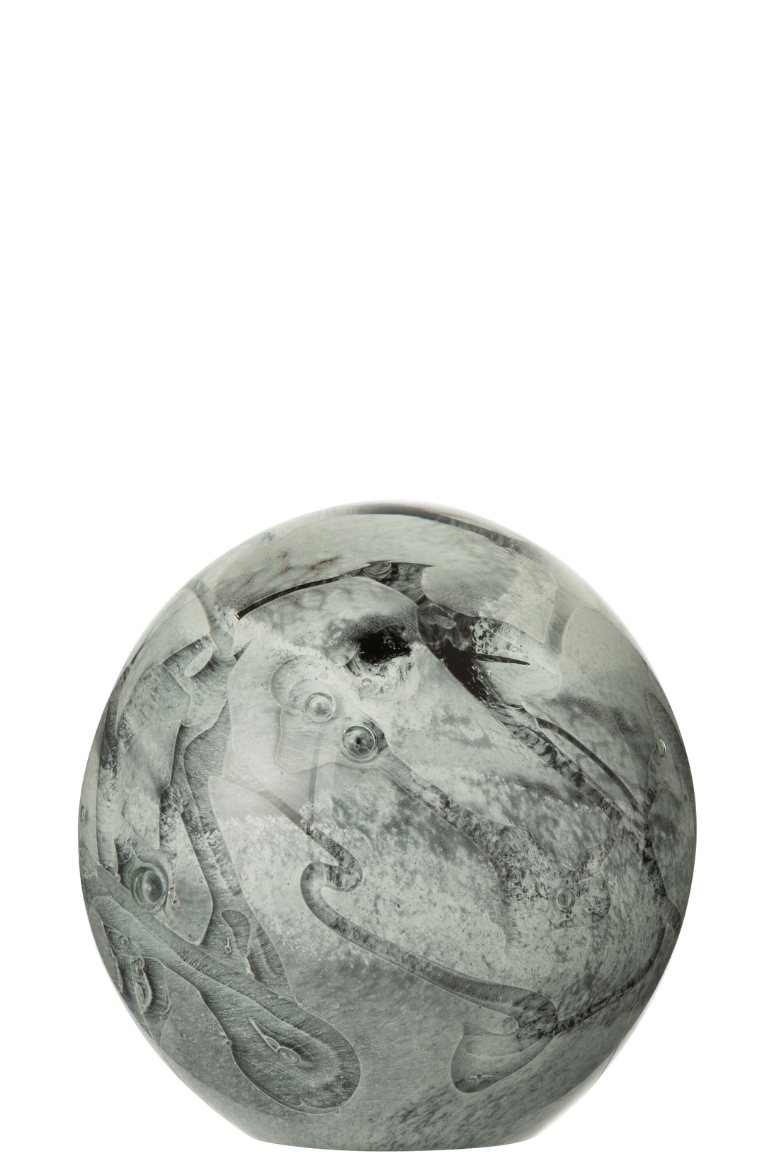 Papiergewicht Mix Strepen Glas Wit/Grijs Groot