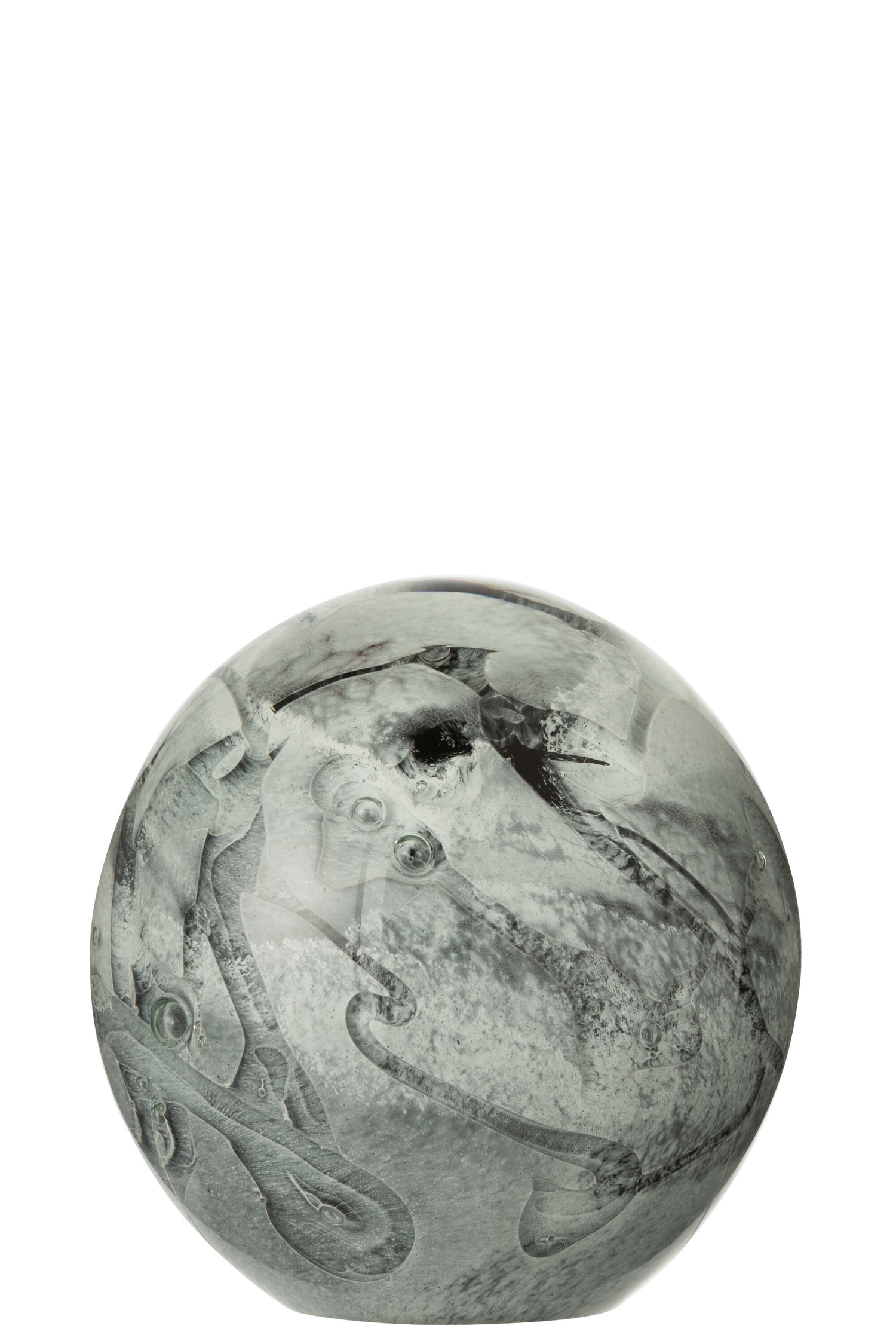 Papiergewicht Mix Strepen Glas Wit/Grijs Groot