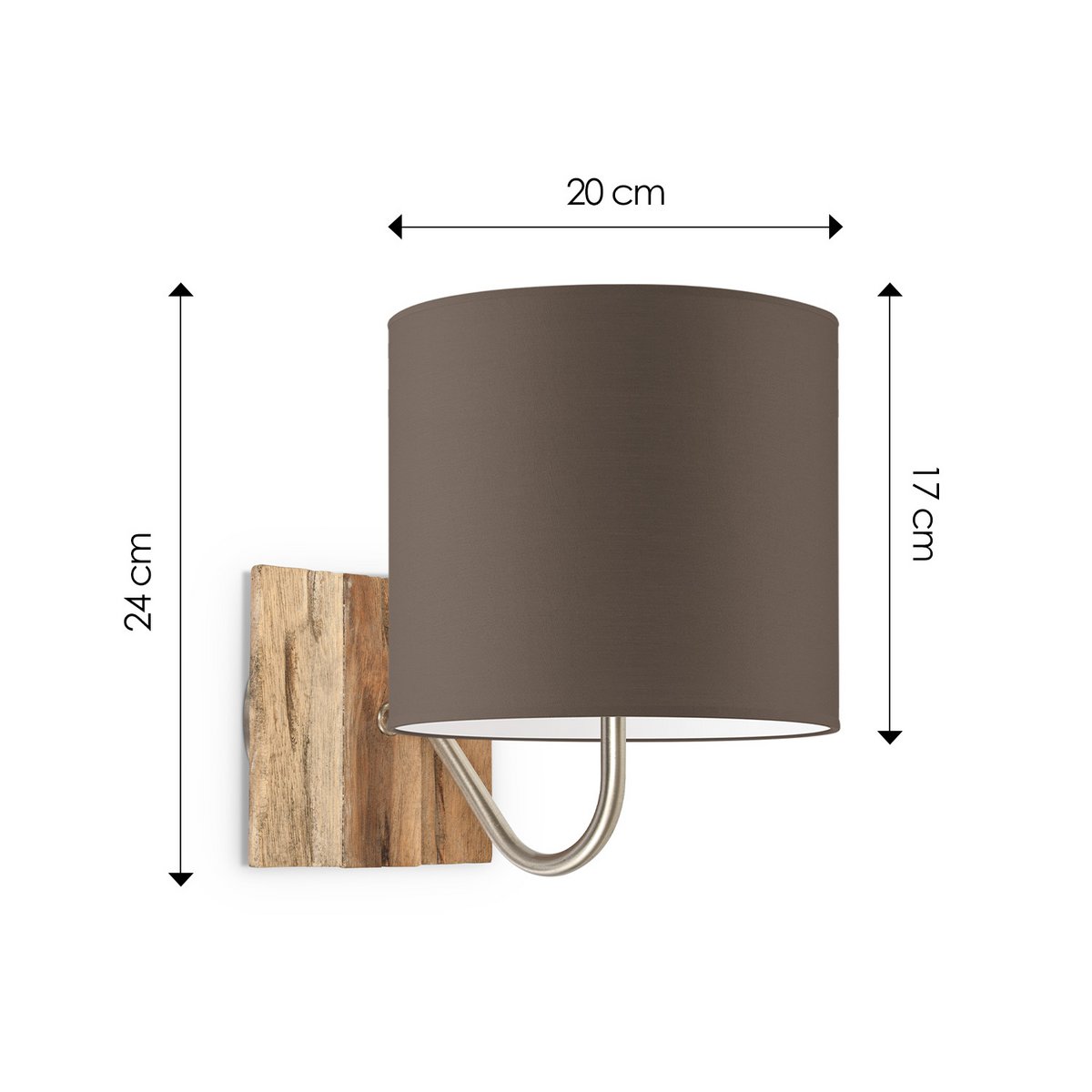 Wandlamp - Drift E27 Lampenkap taupe 20cm