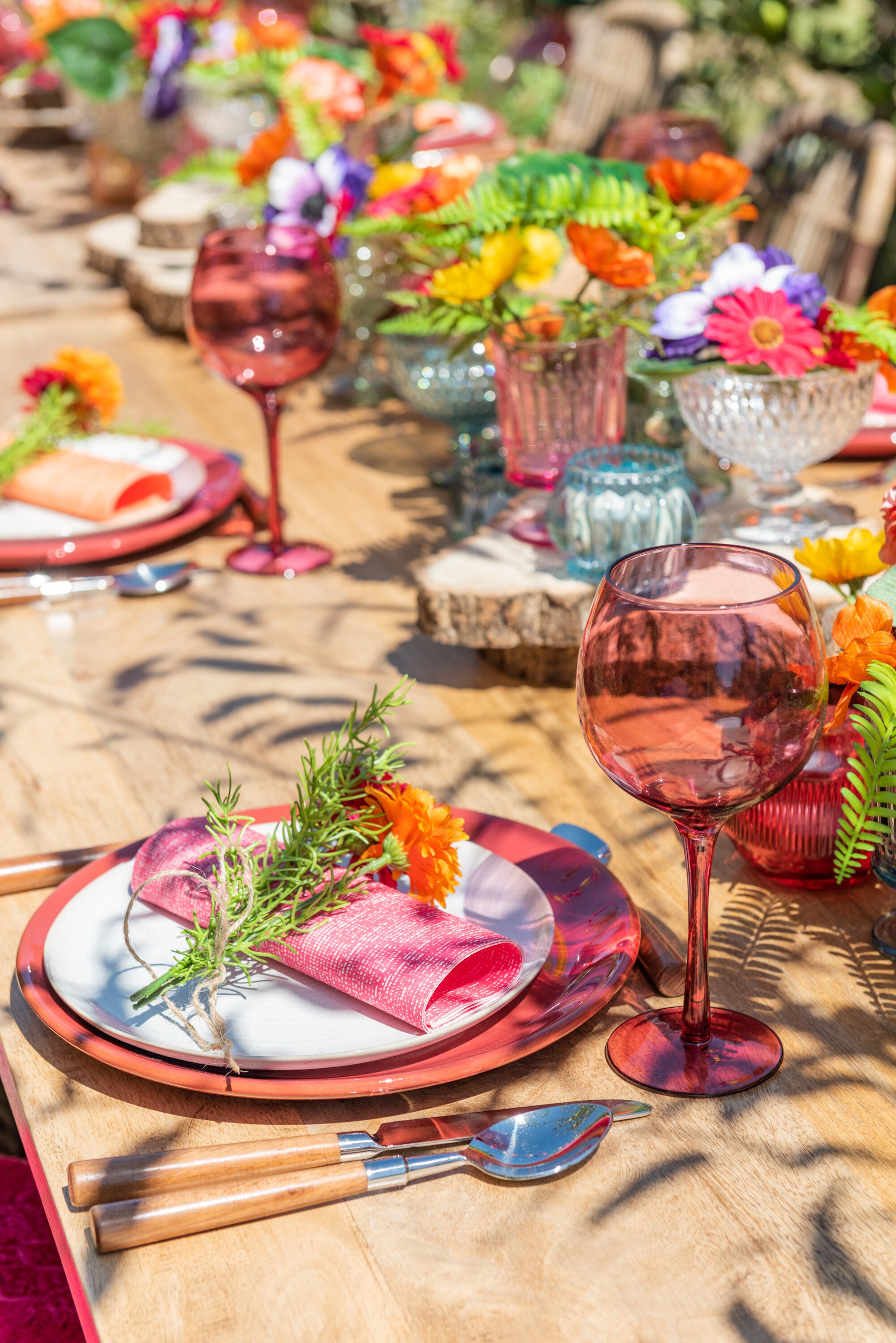 Pak van 16 servetten Textiel Touch Papier Fuchsia Klein