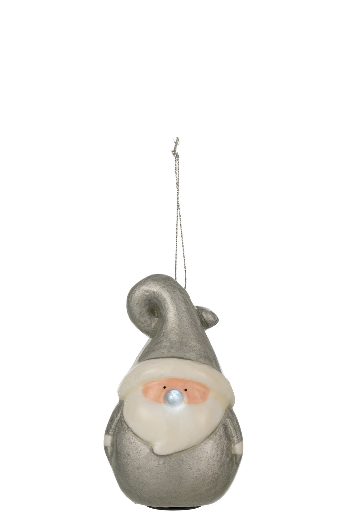 J-Line Kersthanger - poly - zilver - small