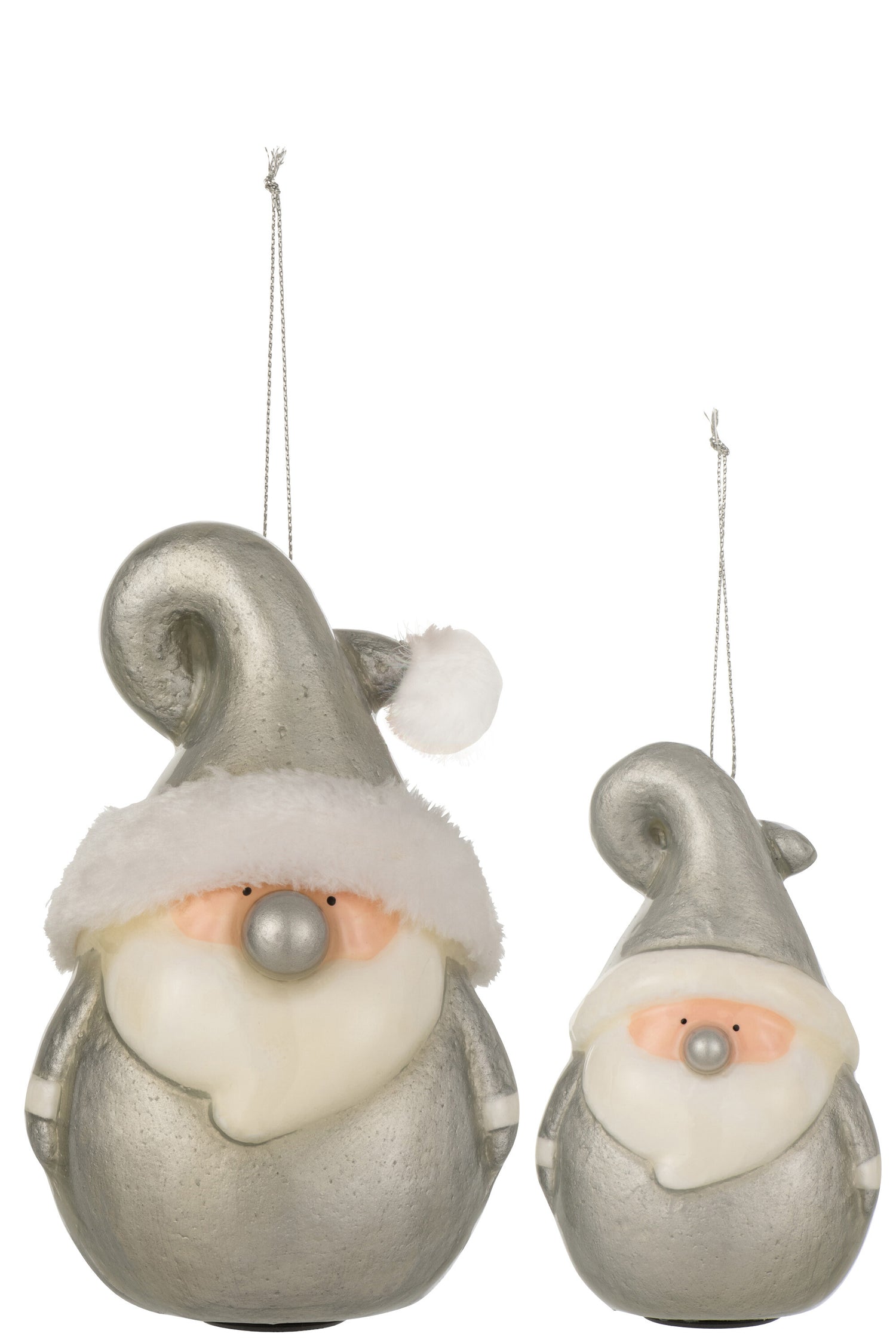 J-Line kersdecoratie - poly - zilver - large