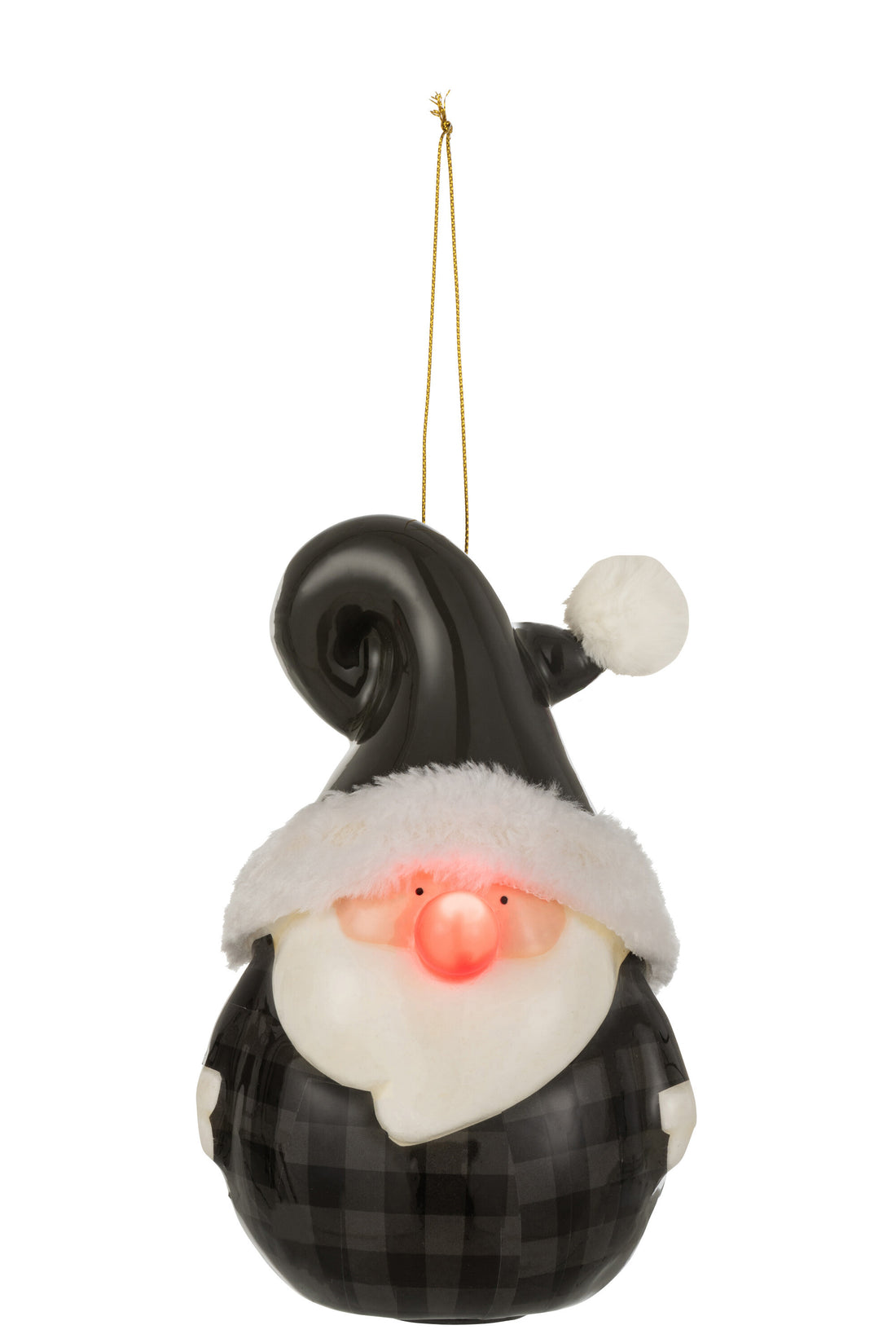 J-Line Kersthanger Kerstman - kunststof - grijs - L - 3x