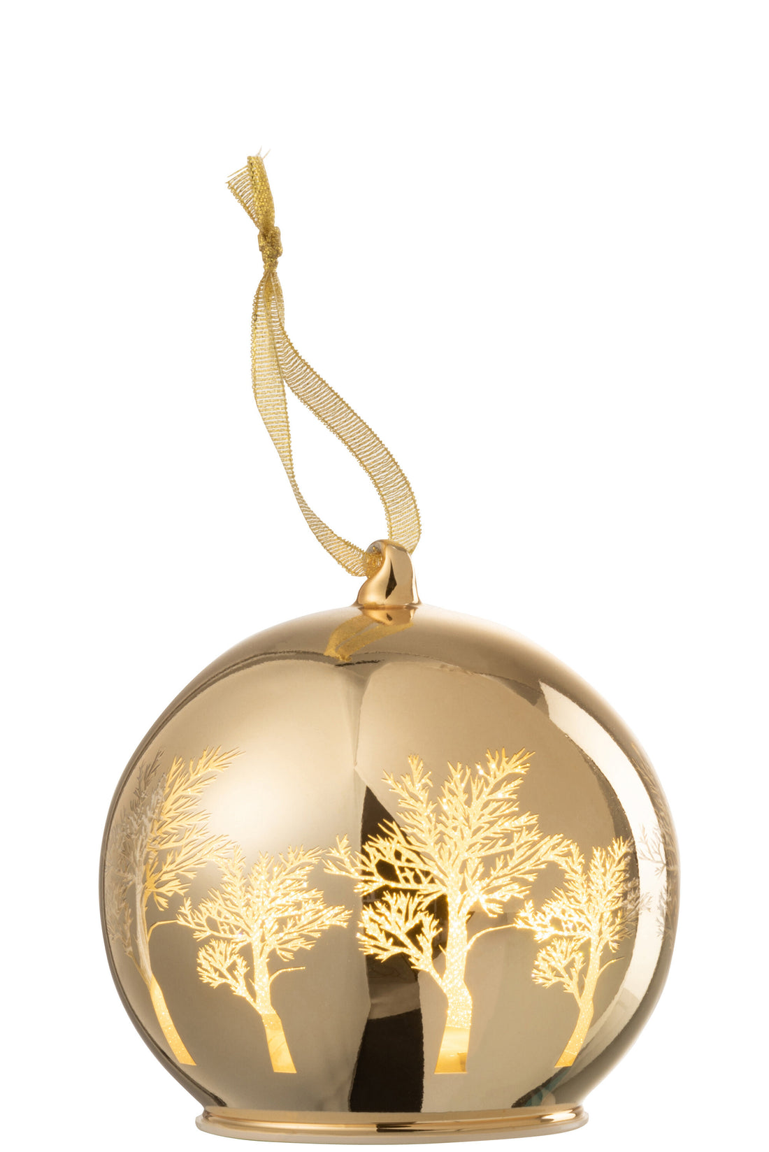J-Line Christmas Bauble Led Tree Glass Gold