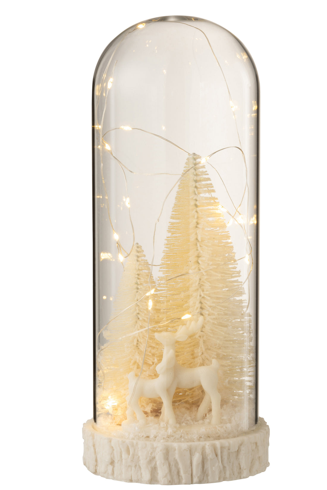 J-Line Stolp Hoog Led Herten Glas/Resin Wit Large