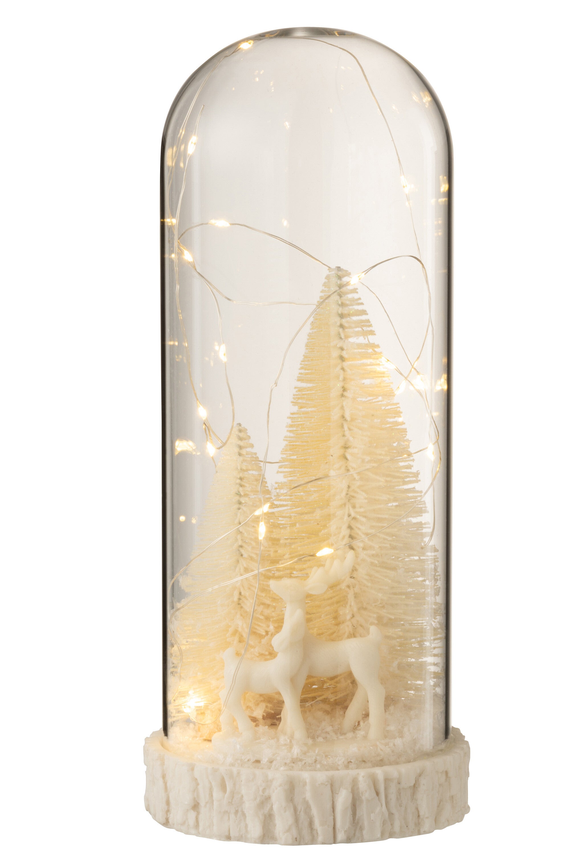 J-Line Stolp Hoog Led Herten Glas/Resin Wit Large