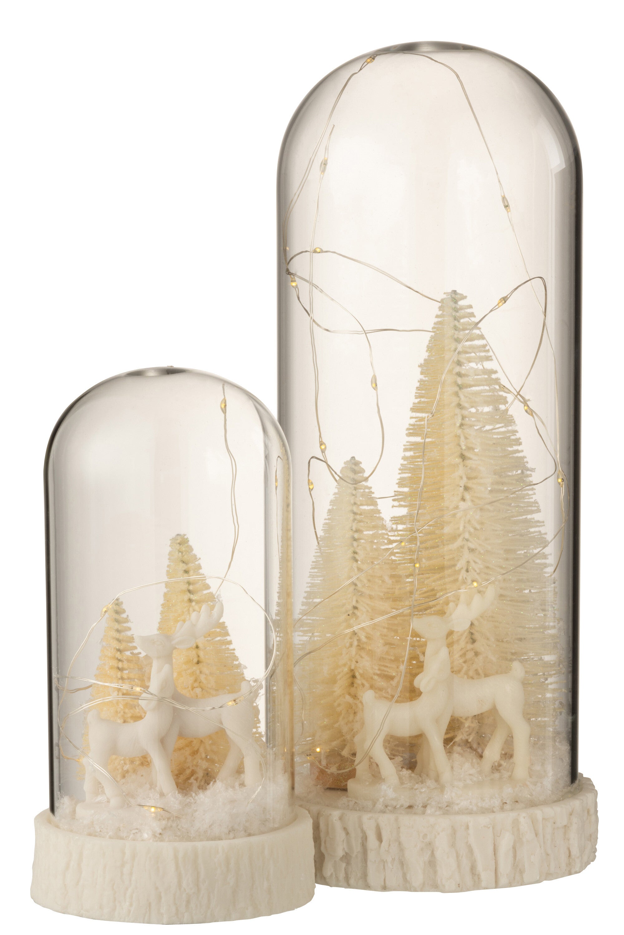 J-Line Stolp Hoog Led Herten Glas/Resin Wit Large