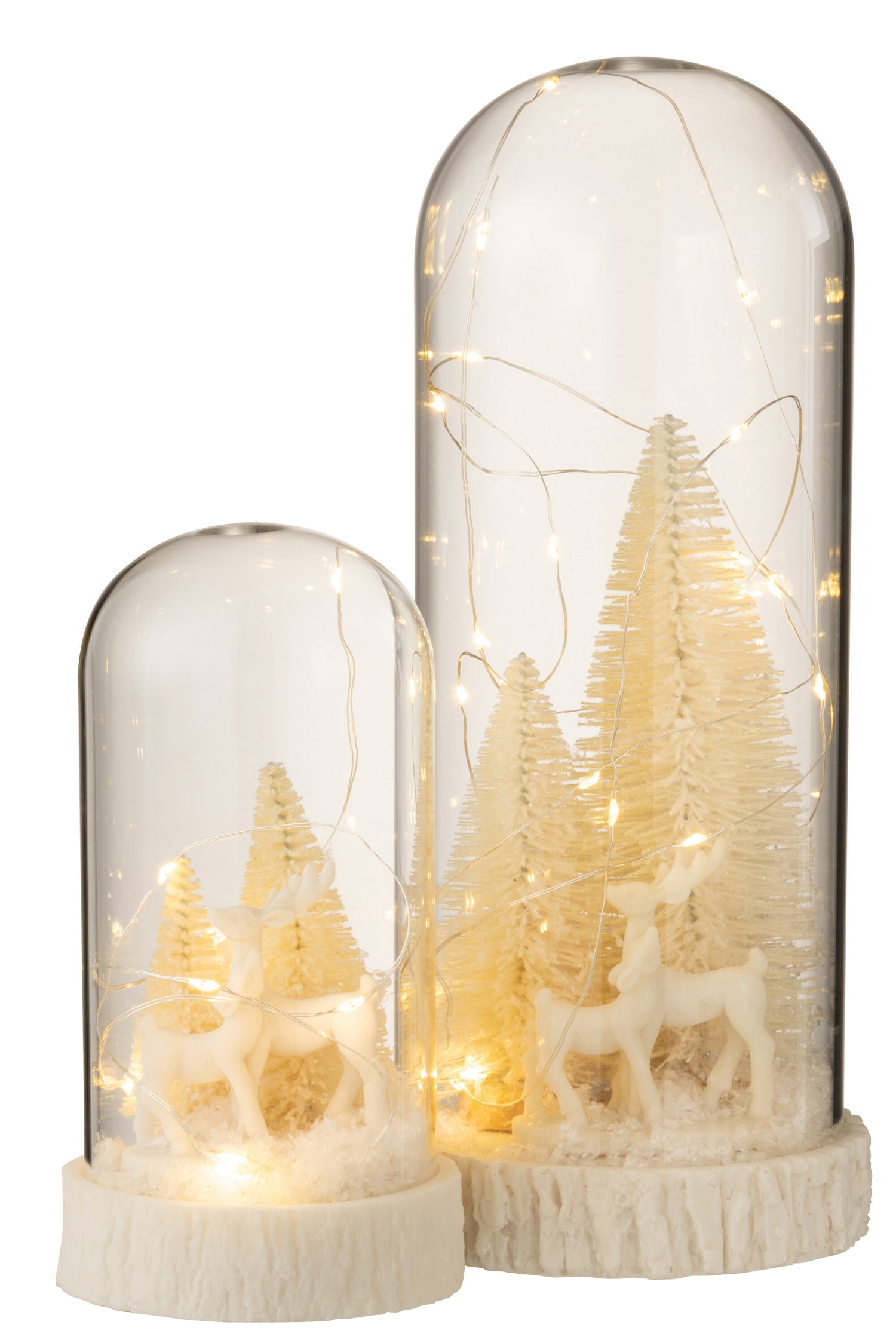J-Line Stolp Hoog Led Herten Glas/Resin Wit Large