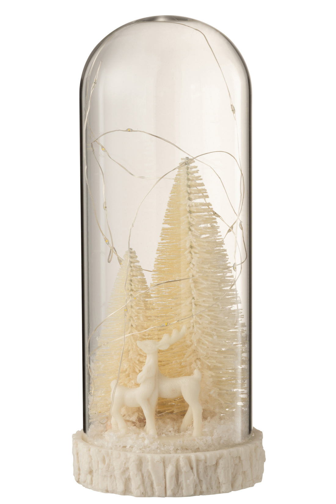 J-Line Stolp Hoog Led Herten Glas/Resin Wit Large