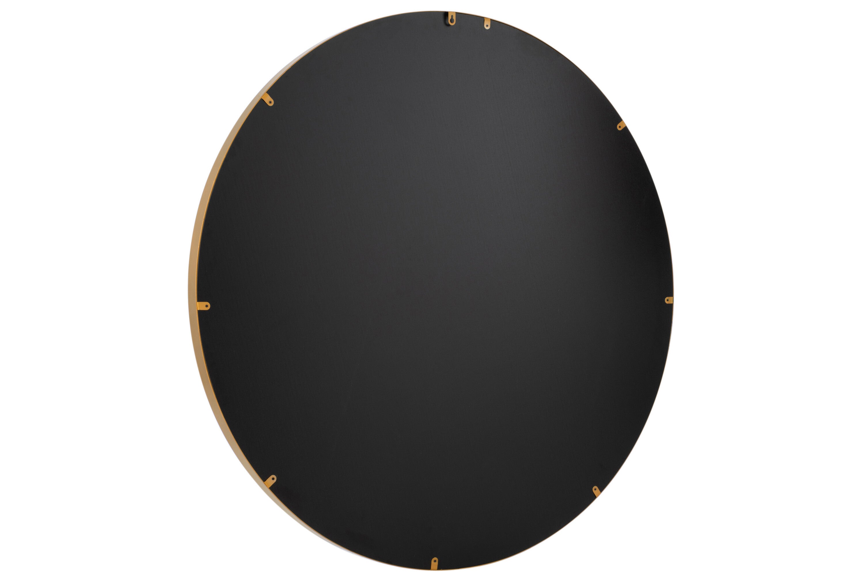 Spiegel Rond Hoge Rand Metaal/Glas Goud Groot