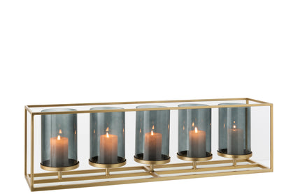 Orkaan 5 onderdelen Rechthoekig Laag Metaal/Glas Goud