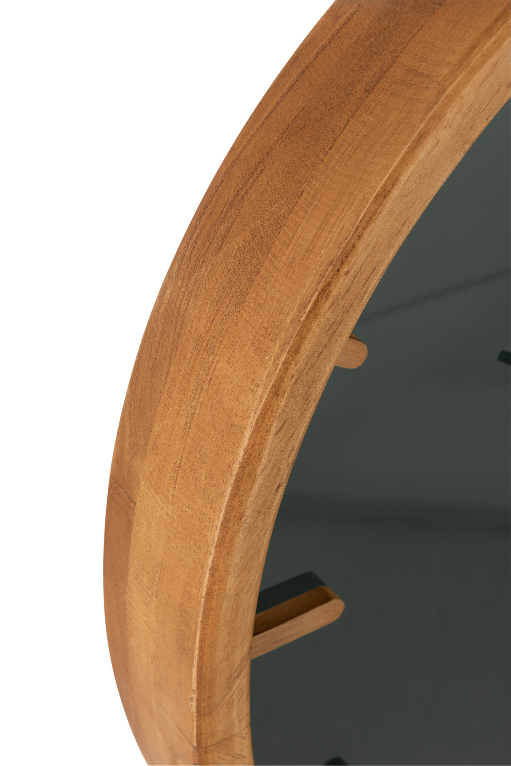 J-Line Rond klok - hout/ glas - bruin/ zwart - ? 40 cm