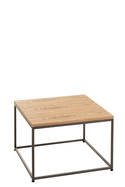 J-Line Bijzettafel Vierkant Hout/Metaal Naturel Large