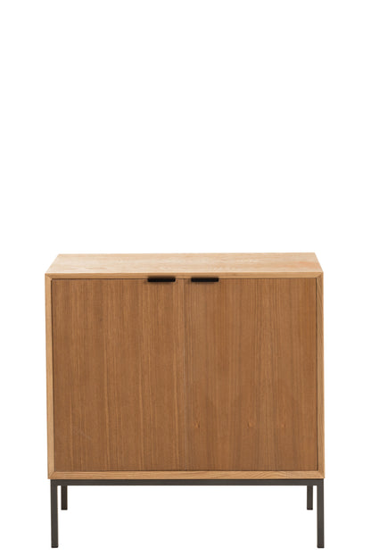 Kast Op Poten 2 Deuren Hout/Metaal Natuurlijk