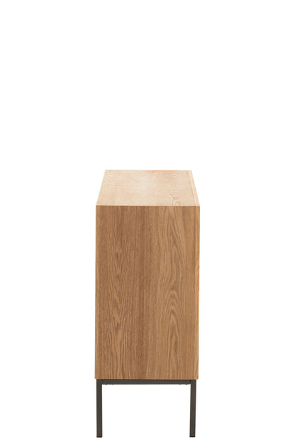 Kast Op Poten 2 Deuren Hout/Metaal Natuurlijk