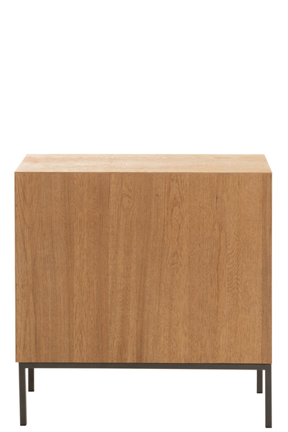 Kast Op Poten 2 Deuren Hout/Metaal Natuurlijk