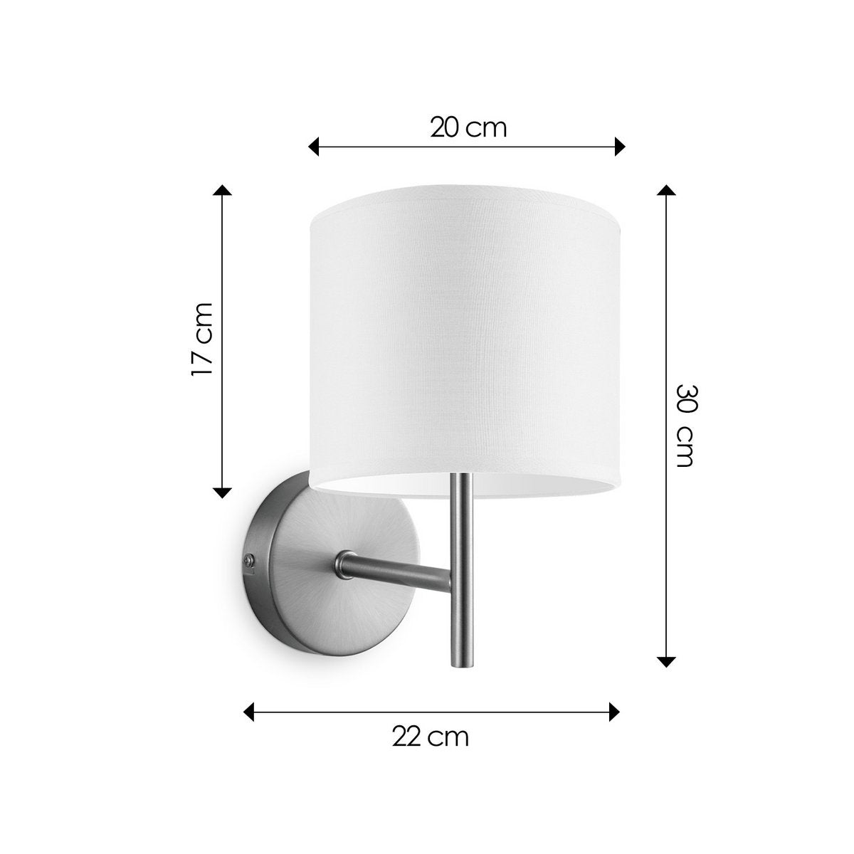 Wandlamp - Mati inclusief Lampenkap E27 wit 20x17cm