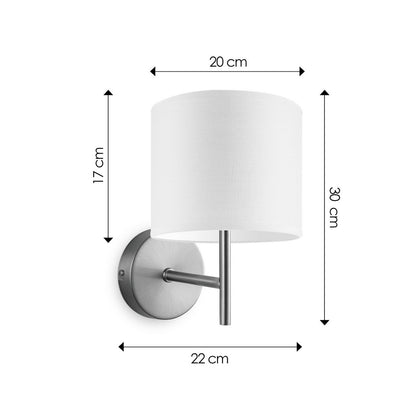 Wandlamp - Mati inclusief Lampenkap E27 wit 20x17cm