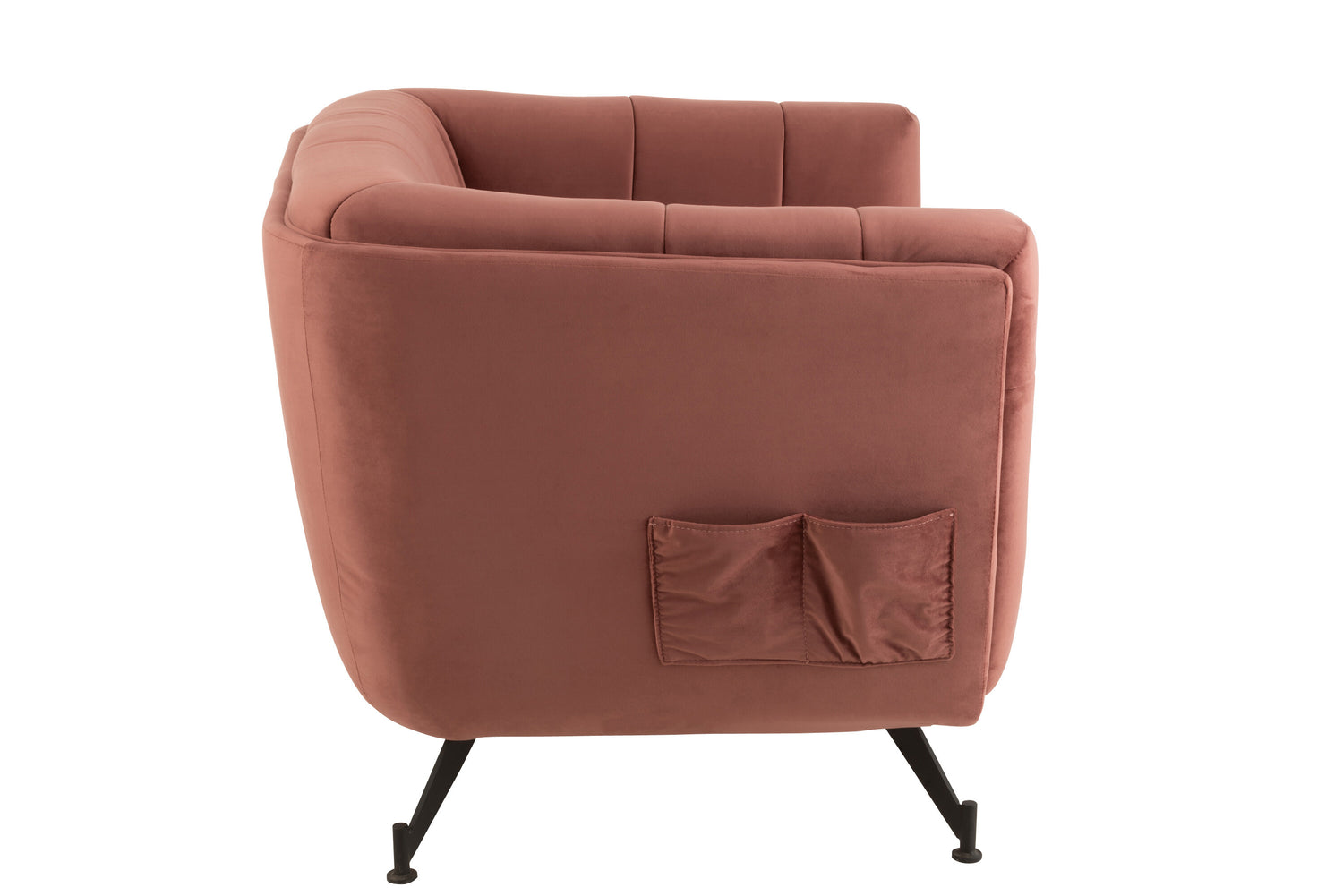 J-Line Lounge Zetel 1-Zit Textiel/Hout/Metaal Antiek Roze