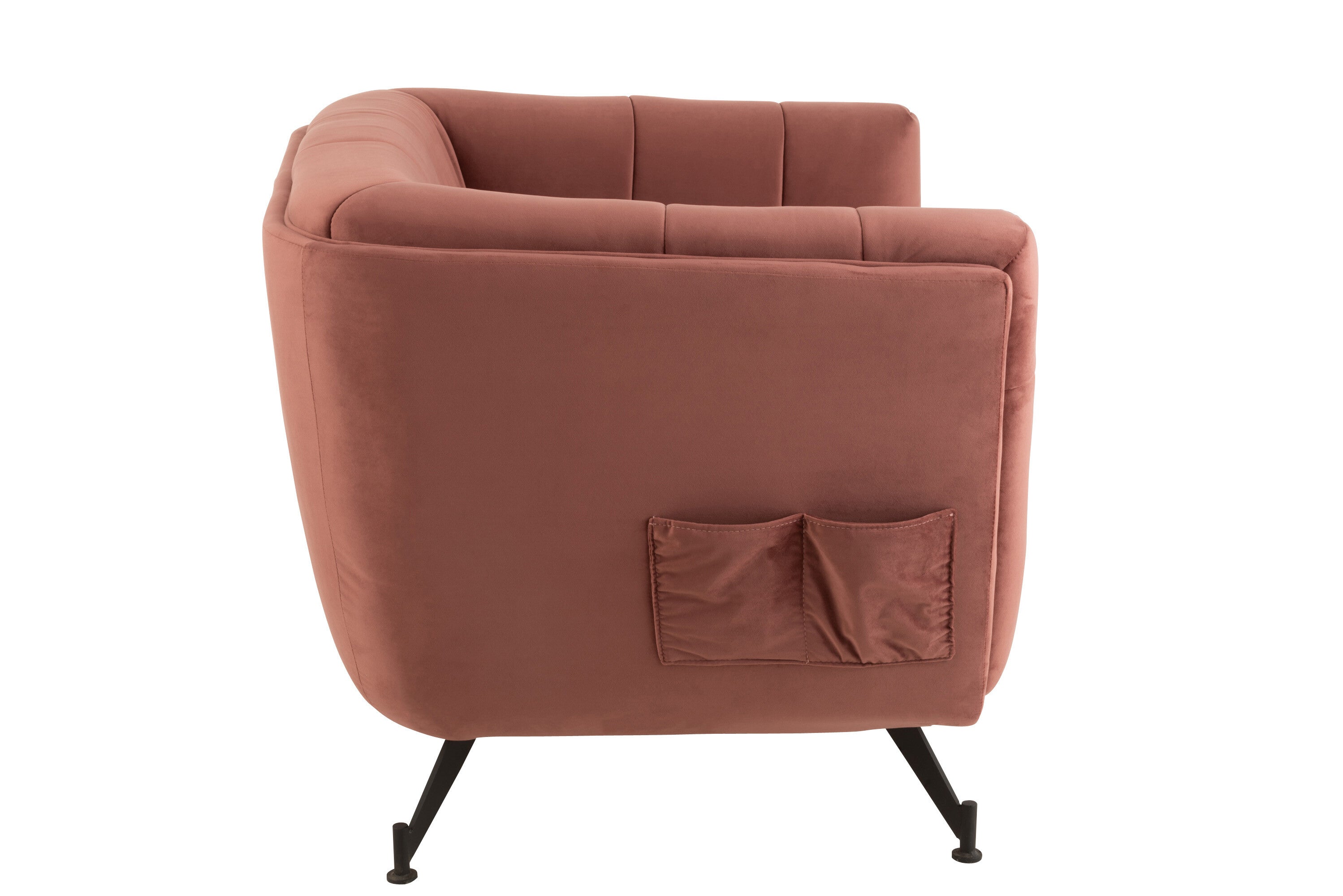 J-Line Lounge Zetel 1-Zit Textiel/Hout/Metaal Antiek Roze
