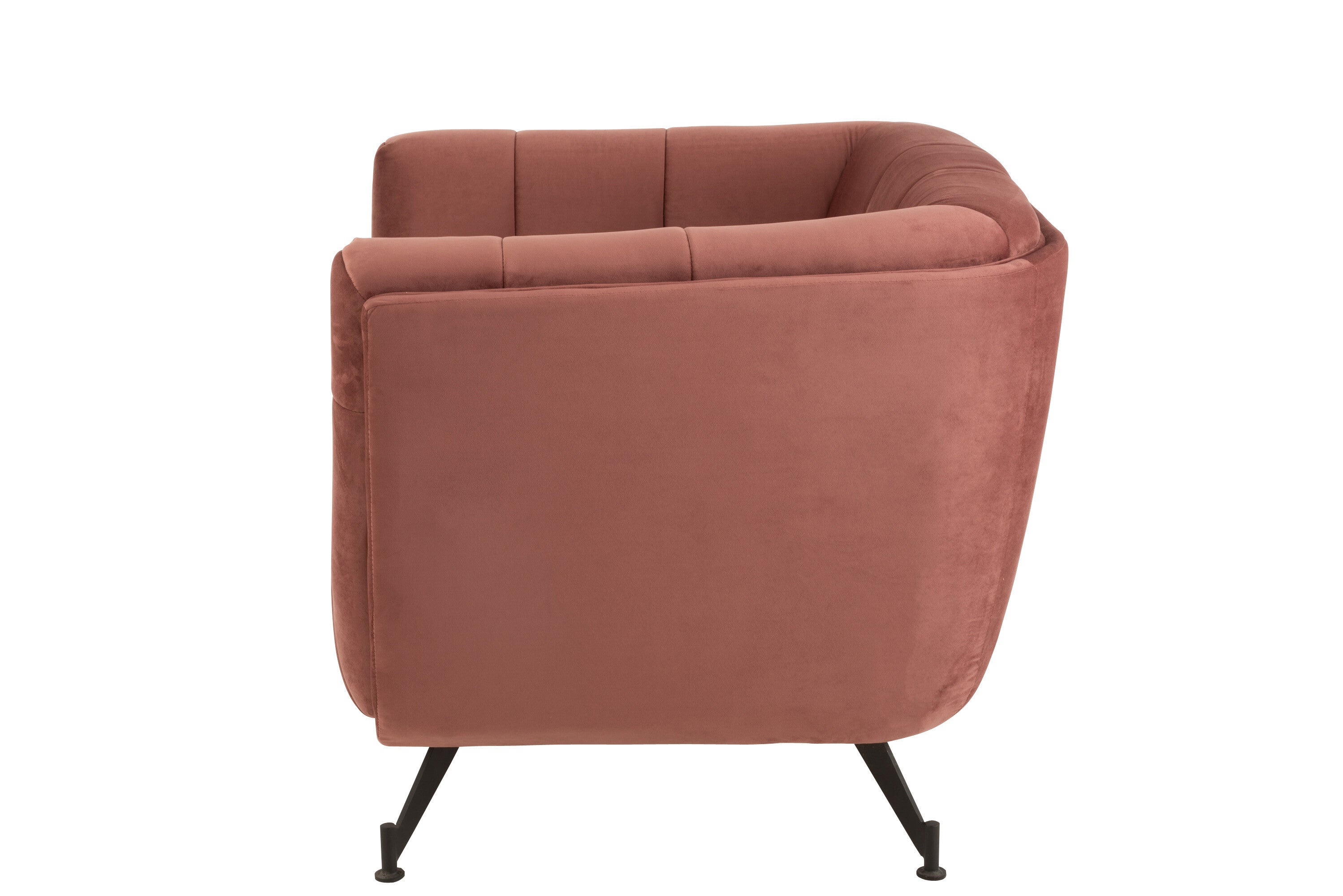 J-Line Lounge Zetel 1-Zit Textiel/Hout/Metaal Antiek Roze