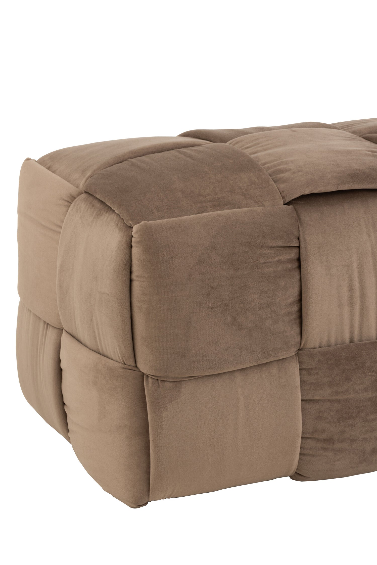 Pouf 3-Persoons Textiel/Hout Bruin
