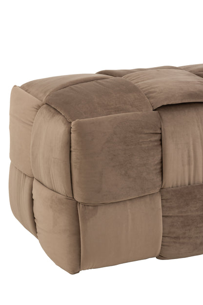 Pouf 3-Persoons Textiel/Hout Bruin