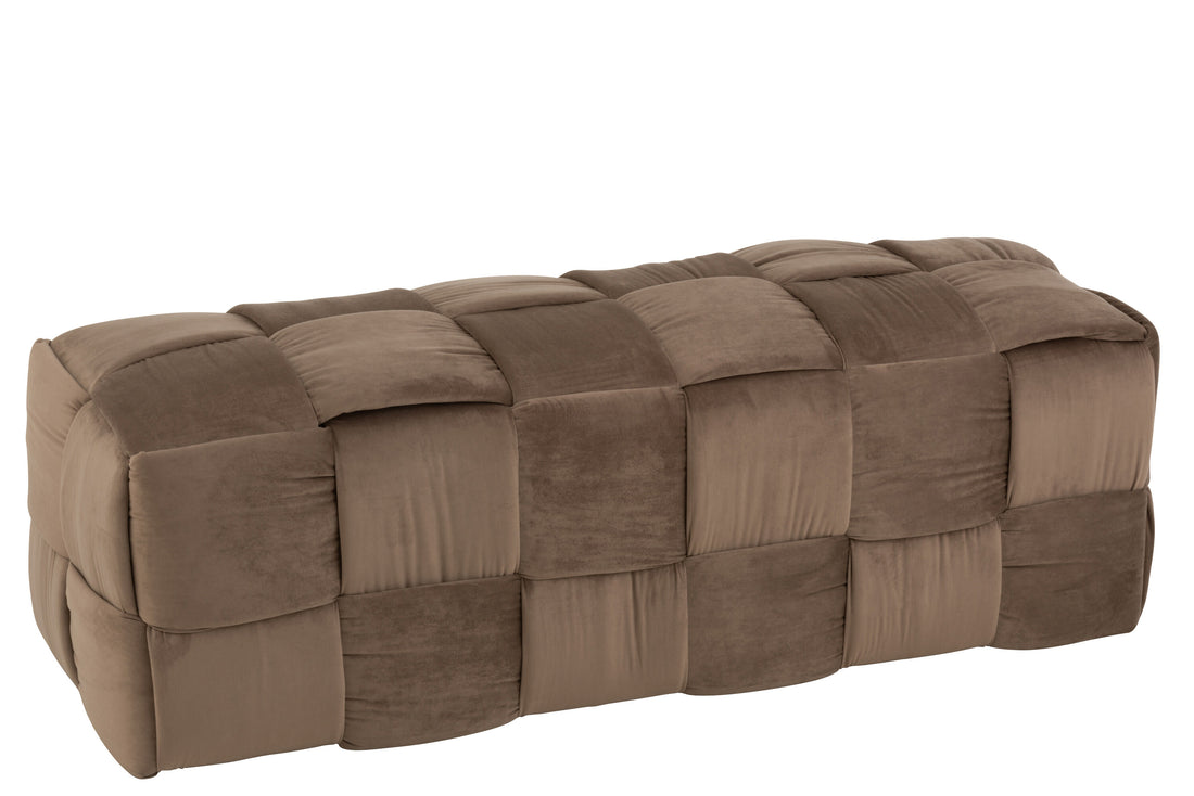 Pouf 3-Persoons Textiel/Hout Bruin