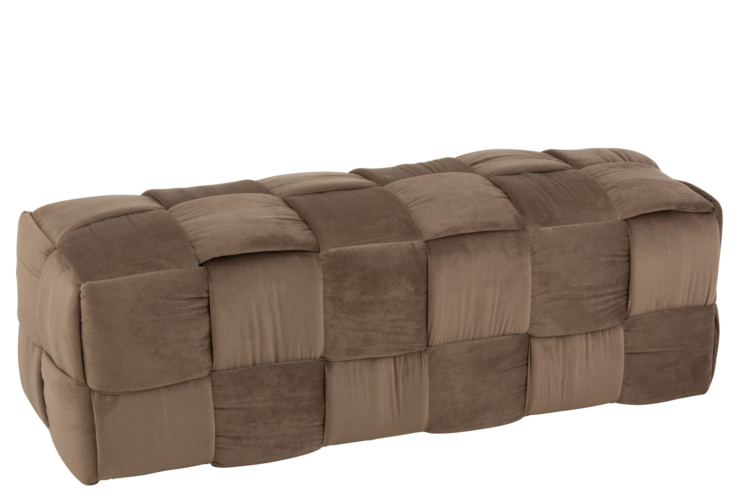 Pouf 3-Persoons Textiel/Hout Bruin