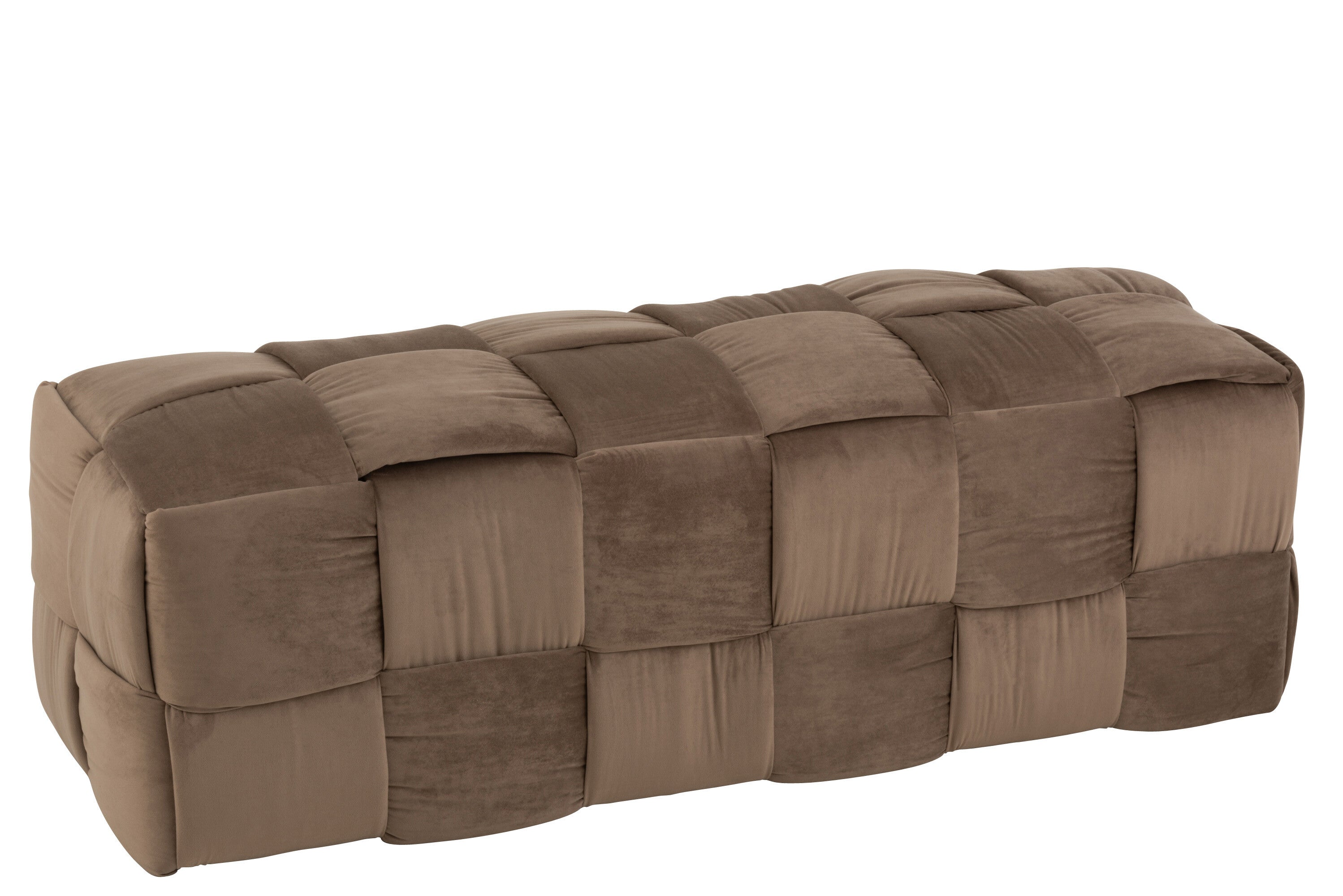 Pouf 3-Persoons Textiel/Hout Bruin