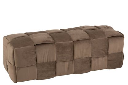 Pouf 3-Persoons Textiel/Hout Bruin