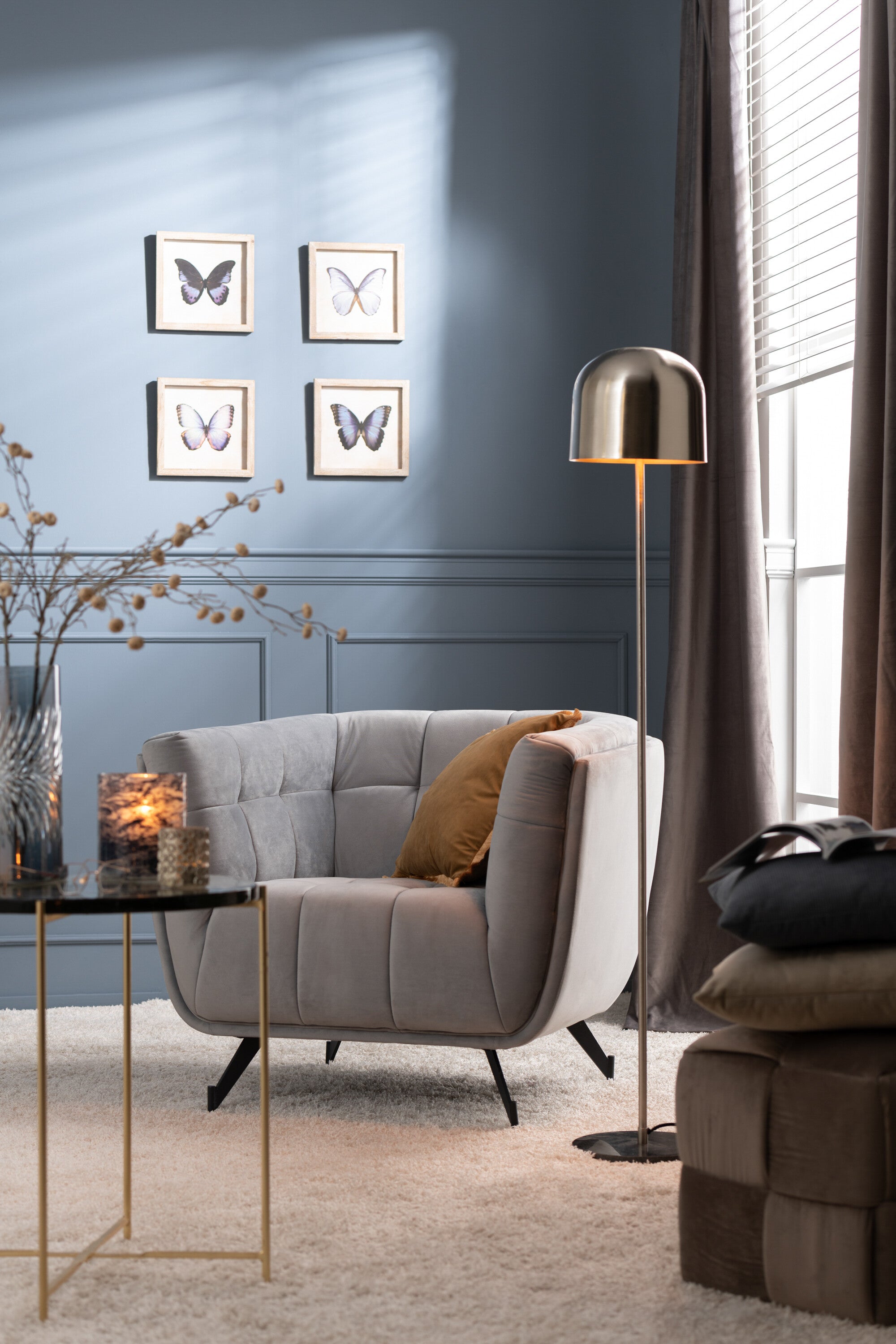 Lounge Seat 1-Persoons Textiel/Hout/Metaal Lichtgrijs