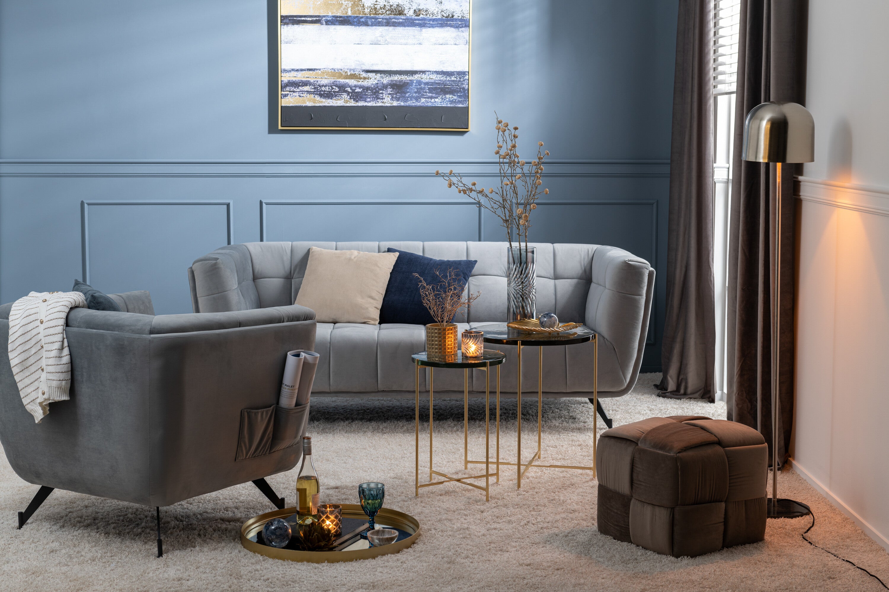 Lounge Seat 1-Persoons Textiel/Hout/Metaal Lichtgrijs