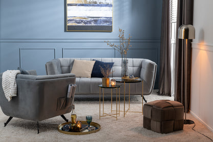 Lounge Seat 1-Persoons Textiel/Hout/Metaal Lichtgrijs