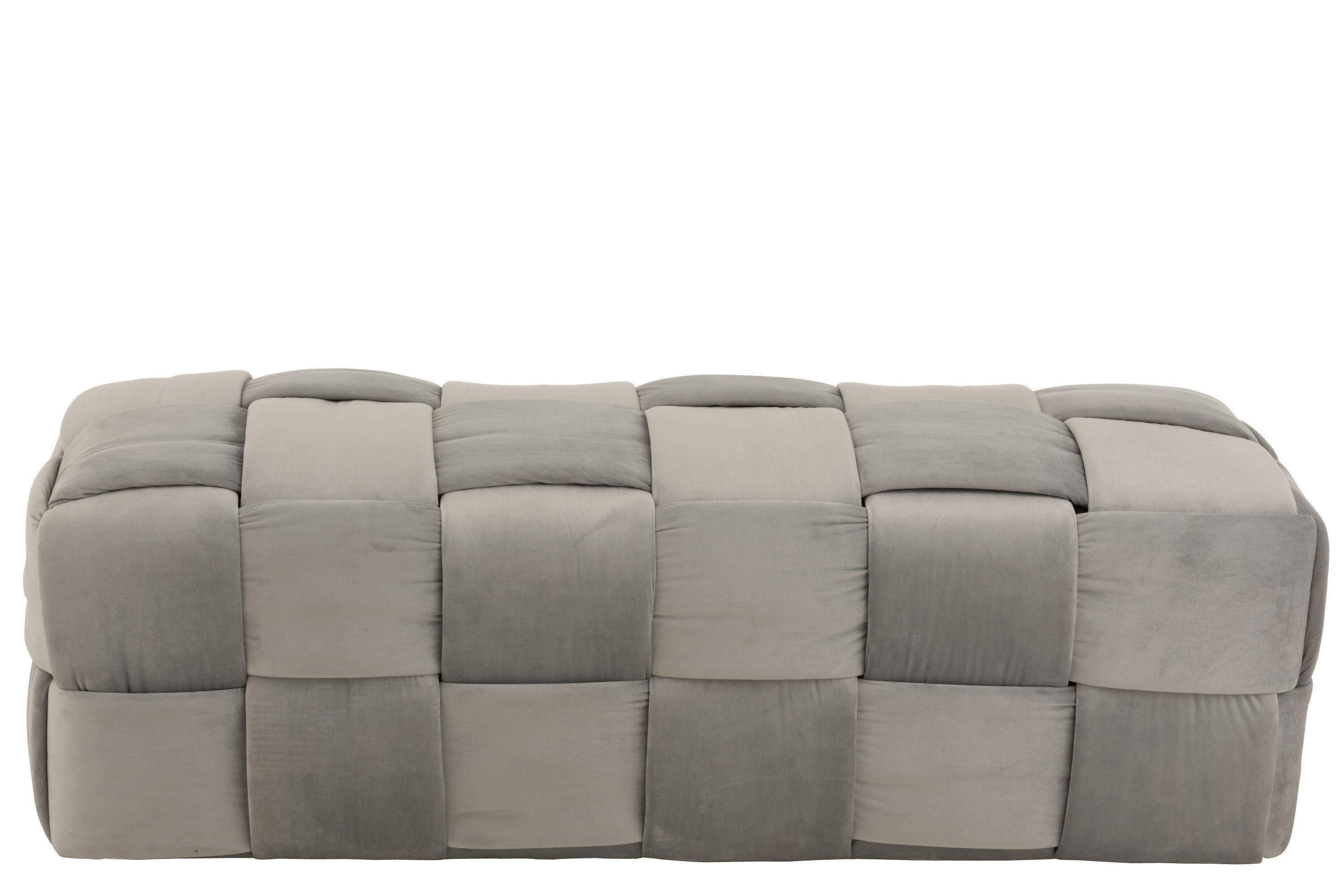 Pouf 3-Persoons Textiel/Hout Lichtgrijs