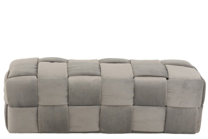 Pouf 3-Persoons Textiel/Hout Lichtgrijs