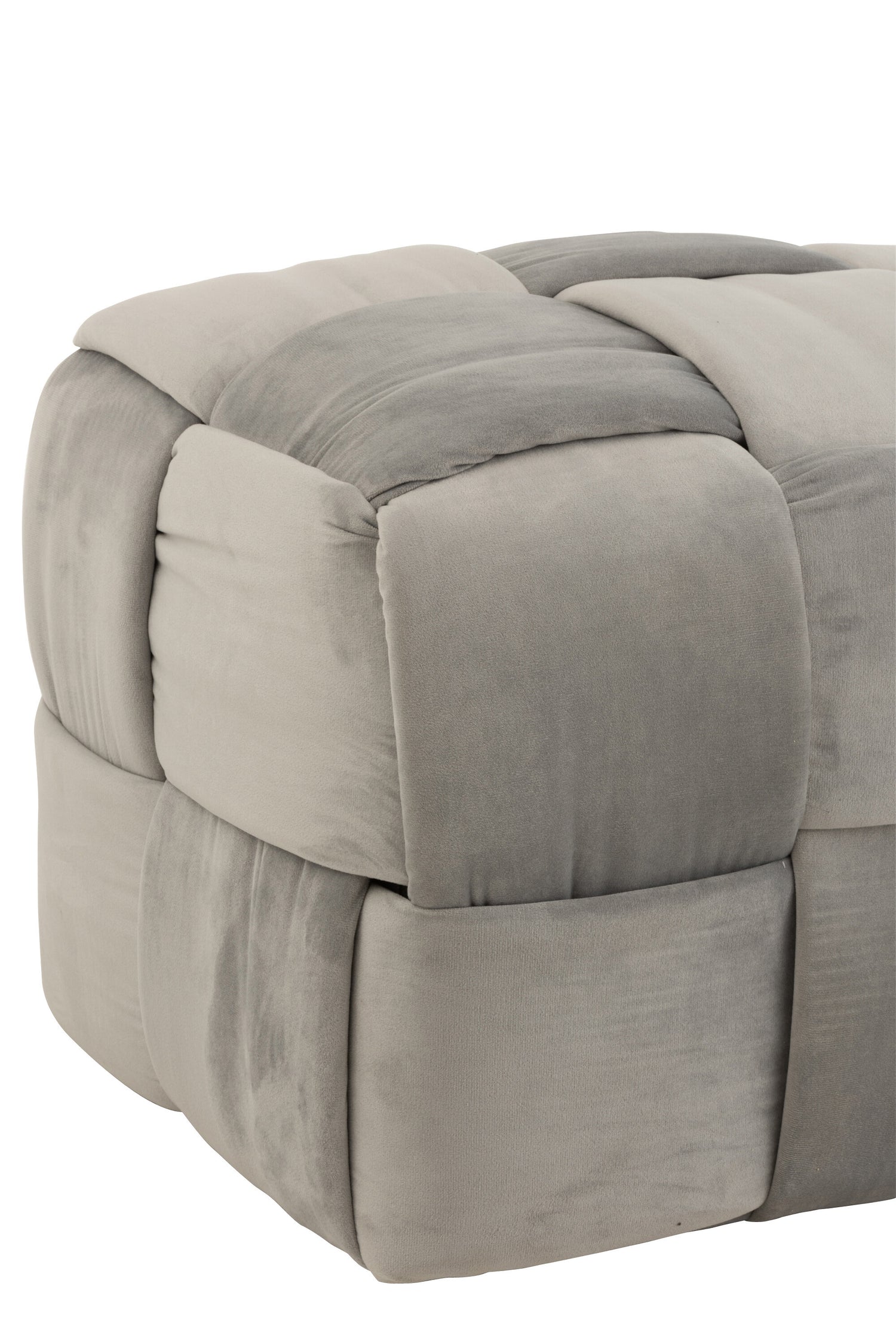 Pouf 3-Persoons Textiel/Hout Lichtgrijs
