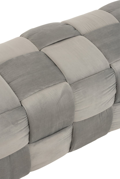 Pouf 3-Persoons Textiel/Hout Lichtgrijs
