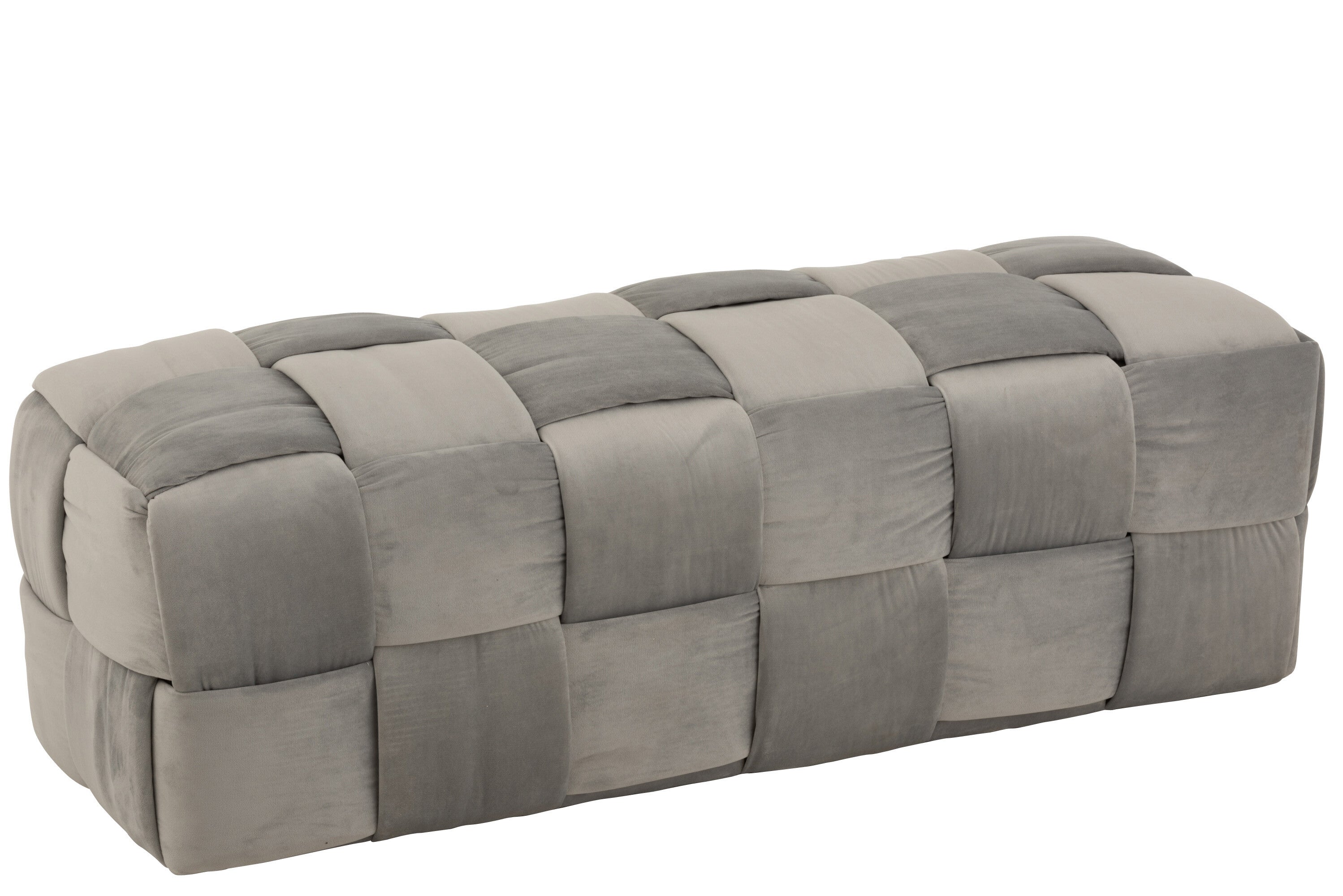 Pouf 3-Persoons Textiel/Hout Lichtgrijs