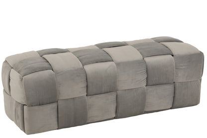 Pouf 3-Persoons Textiel/Hout Lichtgrijs