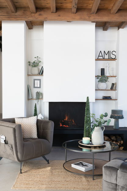 Lounge Seat 1-Persoons Textiel/Hout/Metaal Donkergrijs