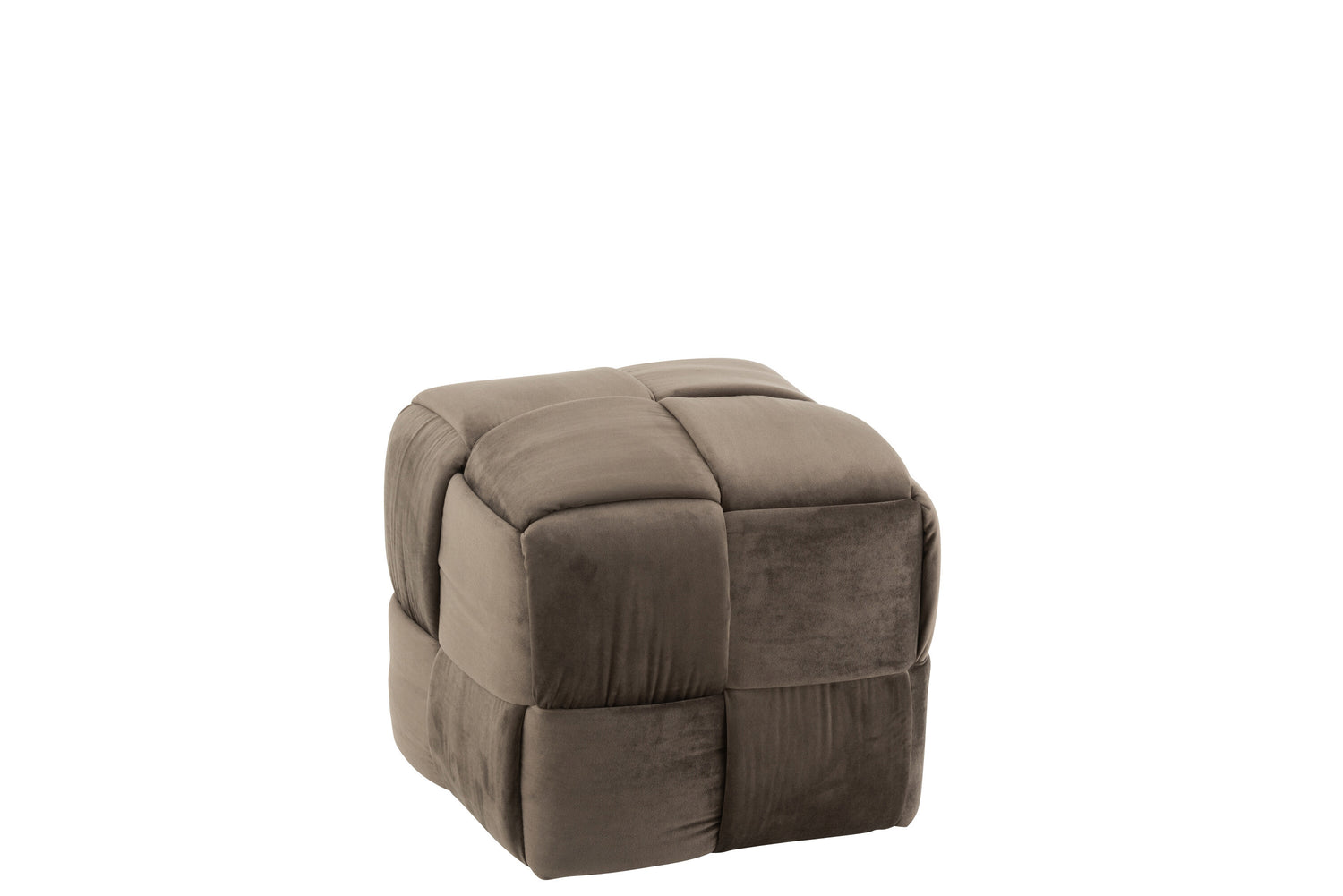 J-Line Poef 1-Zit Textiel/Hout Donker Grijs