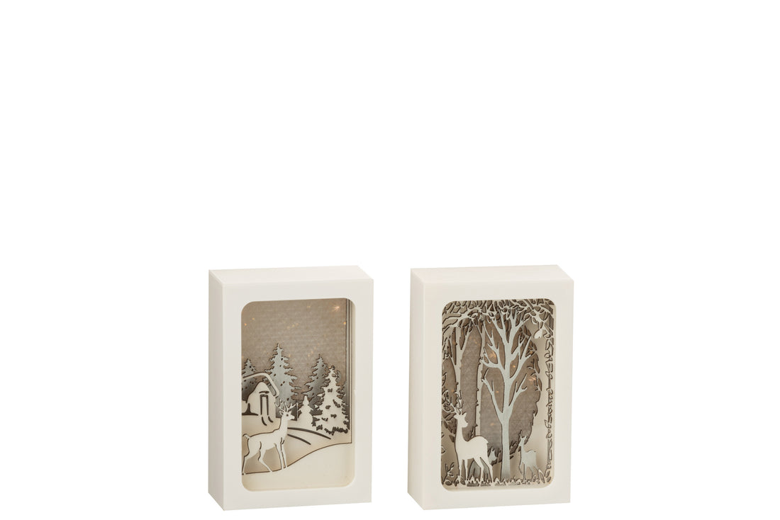 Frame Hoog 3D Led Winter Pvc/Glas Zilver Assortiment Van 2