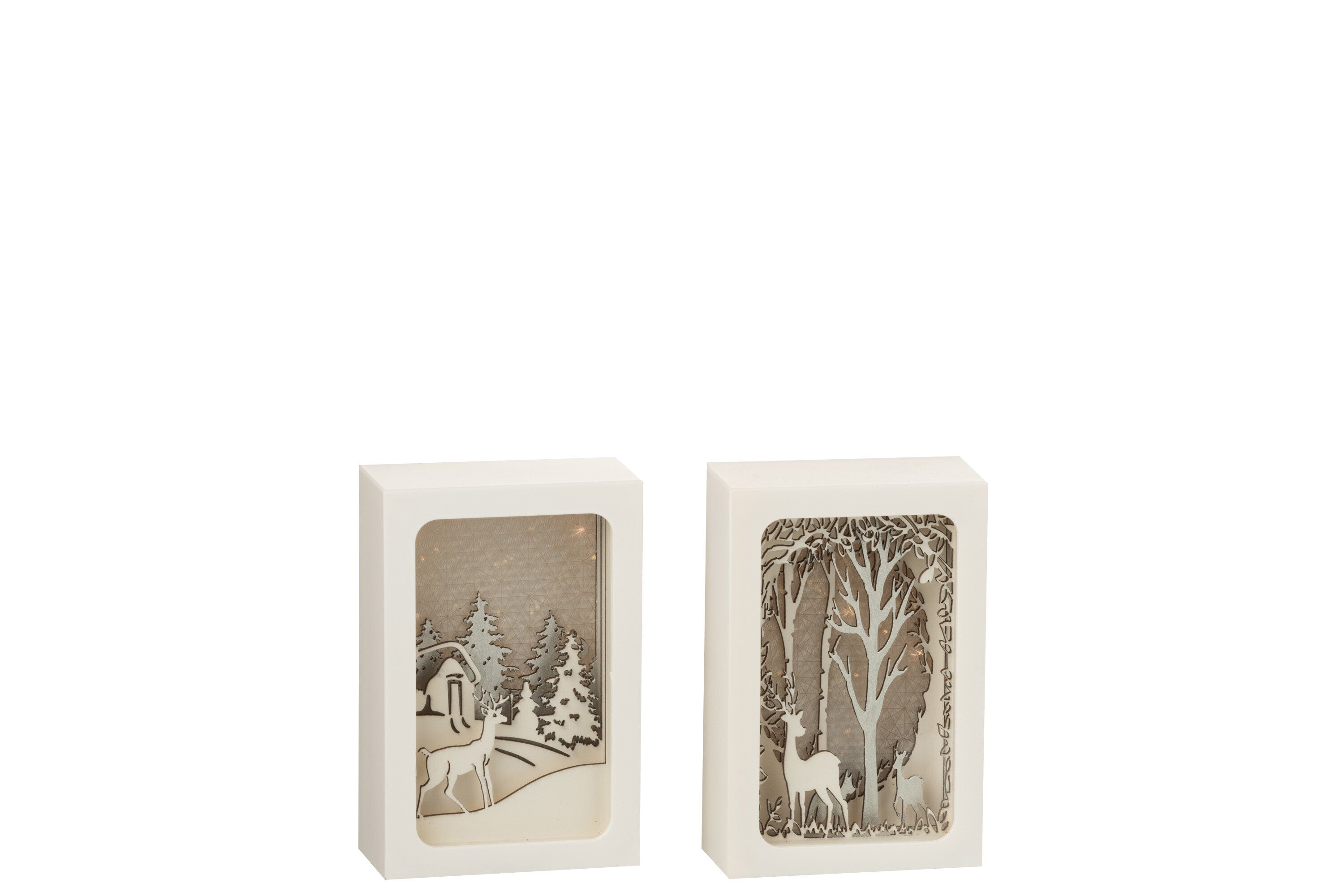 Frame Hoog 3D Led Winter Pvc/Glas Zilver Assortiment Van 2