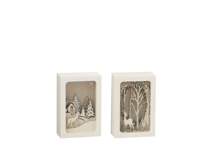 Frame Hoog 3D Led Winter Pvc/Glas Zilver Assortiment Van 2