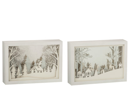 Frame Laag 3D Led Winter Pvc/Glas Zilver Assortiment Van 2