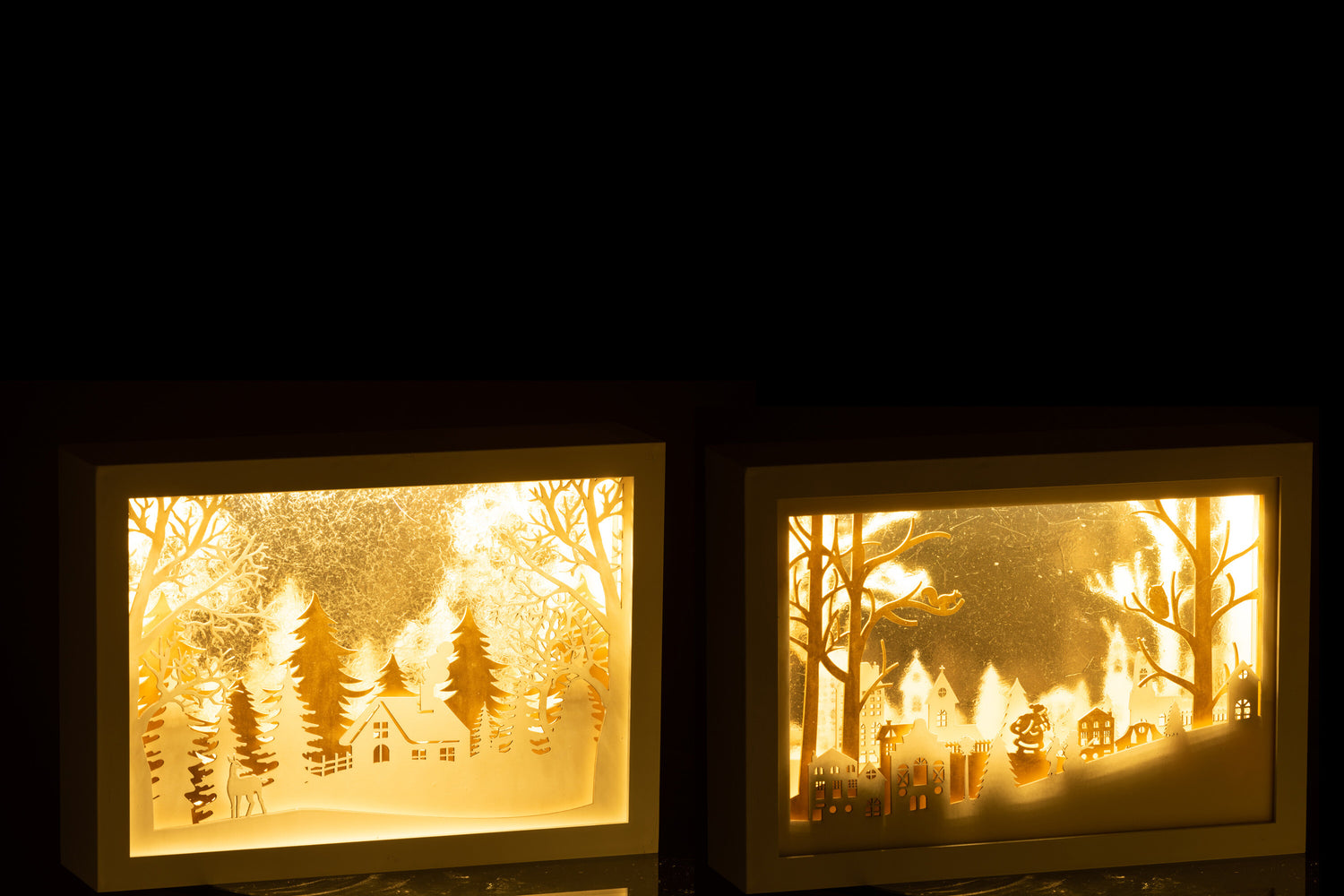 Frame Laag 3D Led Winter Pvc/Glas Goud Assortiment Van 2