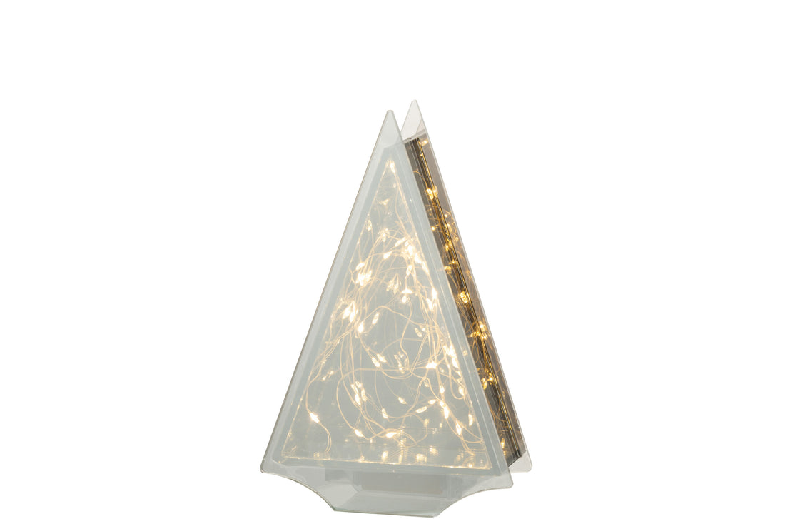 Decoratie Led Driehoek Glas Goud Middelgroot